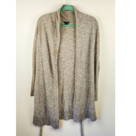 *Flawed* Theory Ila/Wenge Alpaca Wool Blend Long Cardigan Sweater Rope Belt sz M - Picture 1 of 10